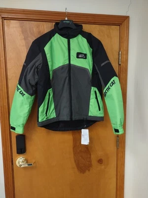 Chaqueta Arctic Cat Team Moto de Nieve Montar Talla Unisex Grande Cremallera Completa Verde Negra Foto 1 de 4