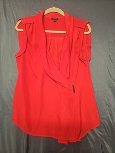 Ann Taylor Assimetrical Vintage Red Top Sz 12 - Picture 1 of 5