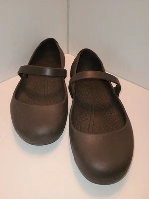 Crocs "Mary Jane" Slip On Espresso Womens 8 Slip Resistant Comfort Casual - Image 1 of 4