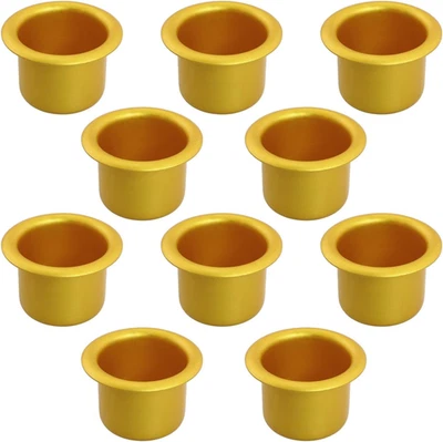 Taza para velas 10 piezas soporte para velas taza protector contra goteo para velas dorado soporte para velas Foto 1 de 4