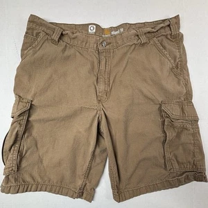 Carhartt Force Relaxed Fit Cargo Shorts Mens 40 Twill Rip Stop Pockets Khaki EUC - Picture 1 of 7