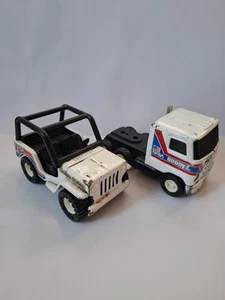 Vintage 1980 set NASA Jeep 4x4 + Mack truck Buddy L Pressed Steel toys - Made - Picture 1 of 16