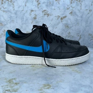 Nike Court Vision Herren Größe 11 Schuhe Schwarz Blau Freizeit Sneaker Niedrig Turnschuhe - Bild 1 von 12