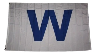 3x5 Chicago Cubs Win " W " Blue Woven Knitted Flag 3'x5' Banner No Fade - Picture 1 of 5