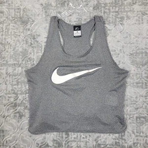 Nike Tank Top Womens Medium Gray Breathable Mesh Sheer Gym Shirt Performance - Picture 1 of 10