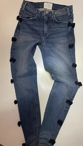 Women Mcguire Anthropologie bow tie skinny jeans size 25 size 2 girls Jr’s Mid - Picture 1 of 7