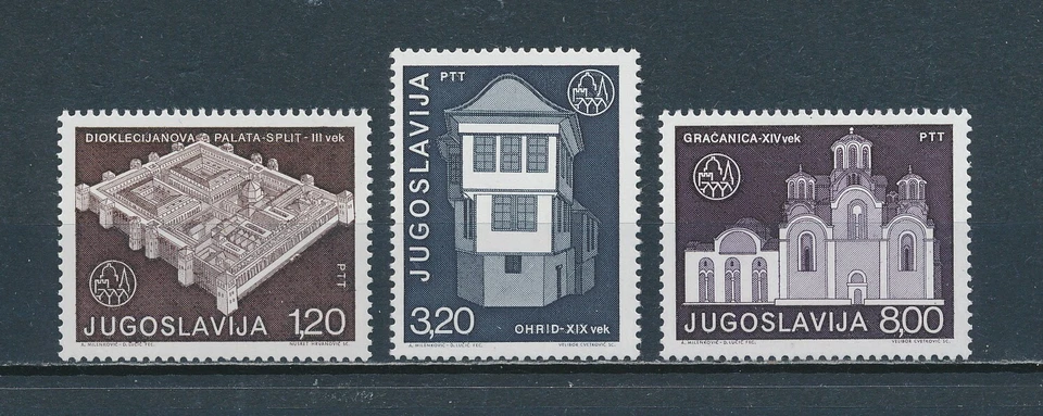 Yugoslavia  1281-3 MNH, Architectural Heritage, 1975 - Image 1 of 1