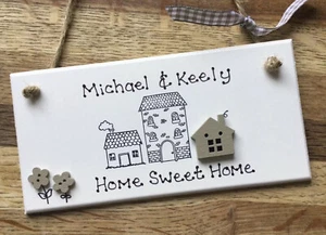 Personalised Home Sweet Family Name Plaque New House Warming Gift Sign Moving In - Picture 1 of 8