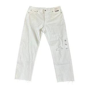 Gap Women’s High Rise Cheeky Straight White Jeans Sz 33/16R NWT - Picture 1 of 11