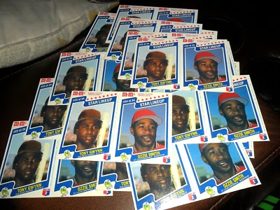 16 PANEL Tony Gwynn #23 Ozzie Smith #24 1987 M&M Star Lineup 2 Card Uncut Panel - Image 1 of 4