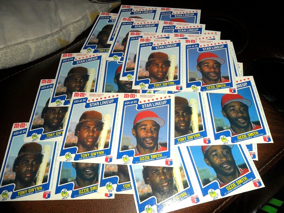 16 PANEL Tony Gwynn #23 Ozzie Smith #24 1987 M&M Star Lineup 2 Card Uncut Panel - Image 1 of 4