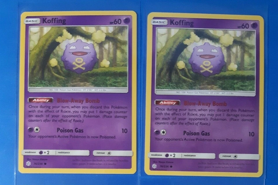 2x Koffing 76/236 Pokemon card SM Cosmic Eclipse common NM - Image 1 of 1