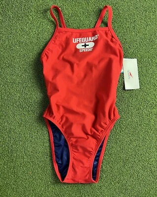 NUEVO Traje de baño Speedo rojo salvavidas de una pieza para mujer talla 28 Foto 1 de 3