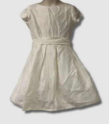 $290 Isabel Garreton Kids девочек слоновой кости шелк подпоясанный короткий рукав платье размер 5 - Изображение 1 из 3