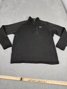 Patagonia Better Sweater Mens Large Black 1/4 Zip Knit Fleece Jacket Hiking Golf - Picture 1 of 15