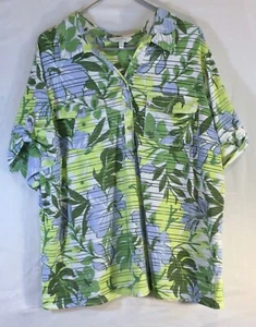 Coral Bay Women’s Top Size 2X Floral Short Sleeve Casual Vacation Resort Beach - Bild 1 von 10