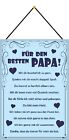 Blechschild 20x30 liebevoller Spruch &#252;ber den besten PAPA der Welt Familie Elter
