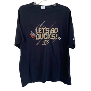 Anaheim Mighty Ducks Hockey Club NHL Let's Go T-Shirt Black Honda Gildan Sz XL - Picture 1 of 5