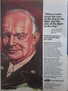 1988-1990 PUB FORD AEROSPACE DWIGHT D EISENHOWER SIDEWINDER MISSILE ORIGINAL AD - Foto 1 di 1
