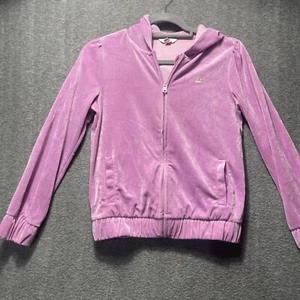 Juicy Couture Track Jacket Girls Youth Large 14 Lavendar Velour Full Zip Y2K 90s - Picture 1 of 12
