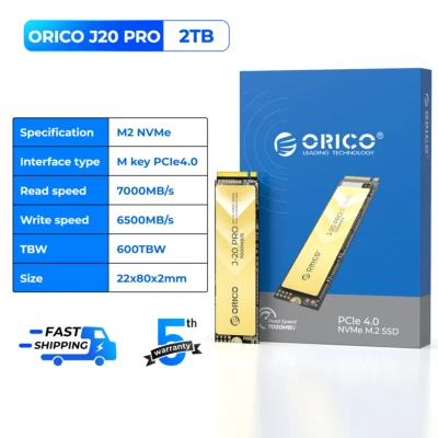 ORICO 2TB M.2 NVMe SSD 5000Mb/s PCIe 4.0 NVMe Gen4*3 Internal Solid State Drive - Image 1 of 4