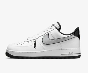 MENS NIKE AIR FORCE 1 07 LV8 LEATHER TRAINERS - UK 11.5 - WHITE/GREY DC8873 101 - Picture 1 of 6