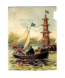 um 1890 Trade Card Segelboot, Turm - Bild 1 von 2