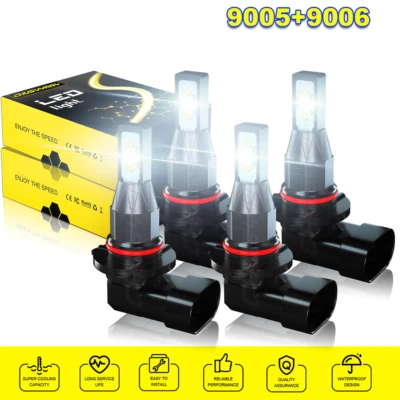 9005 + 9006 LED Headlight Bulb Hi / Low Beam for Freightliner Columbia 2000-2017 - Image 1 of 4