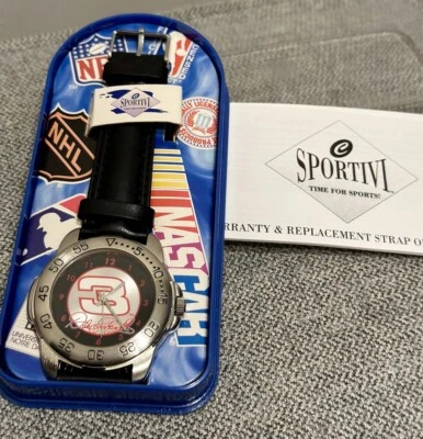 Reloj NASCAR Dale Earnhardt #3 Vintage NUEVO SIN USAR En Estuche Original Sportivi Foto 1 de 4