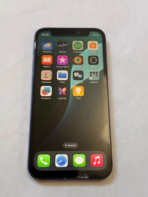 Apple iPhone 12 mini - 128GB - Blue (Unlocked) Poor Condition- Cracked Screen - Image 1 of 4