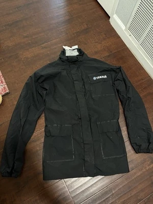 Chaqueta cortavientos grande Yamaha para hombre abrigo de lluvia cremallera completa ligera negra Foto 1 de 4