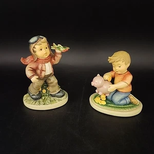 Vtg Danbury Mint-M I Hummel Clock Figurines 'Time Flies' & 'Time Is Money' HTF - Picture 1 of 16