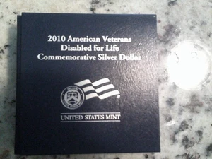 2010 American Veterans Disabled for Life Commemorative 90% Silver Dollar - Picture 1 of 2