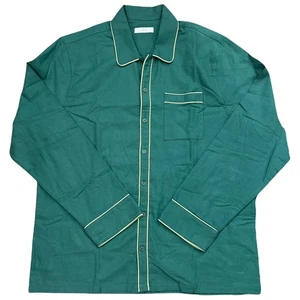 Camisa de pijama de algodón verde LAKE para hombre manga larga con botones talla M - Imagen 1 de 8