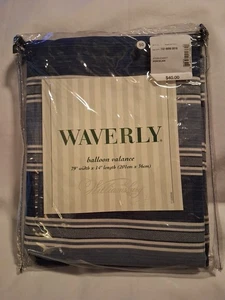NEW WAVERLY WILLIAMSBURG SPOTSWOOD STRIPE PORCELAIN BALLOON VALANCE 79 W X 14 L - Picture 1 of 6
