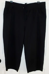 2 Hanes Damen French Terry Caprihosen schwarz 2XL NEU 2 Taschen 22" Schrittlänge - Bild 1 von 4