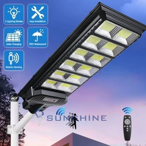 Luz Luces Lampara Solar De Calle Exterior Jardin Focus Con Sensor de Movimiento - Picture 1 of 19