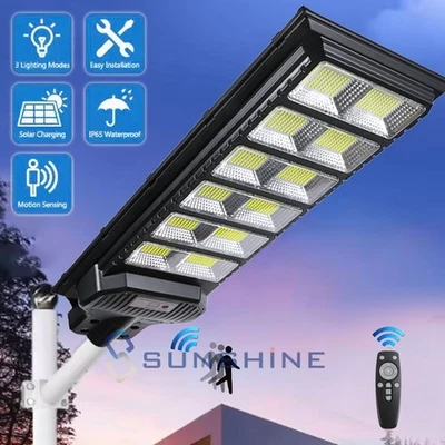 Luz Luces Lampara Solar De Calle Exterior Jardin Focus Con Sensor de Movimiento - Image 1 of 4