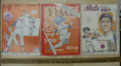 Miracle Mets Lot 1969 World Series Program,Sept 5,1969 Time,BONUS 1968 Yearbook - Image 1 of 4