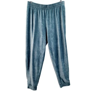 Cobble Lane Jogginghose blau Velours gerippt Kordelzug Taille Damen Größe XL - Bild 1 von 7