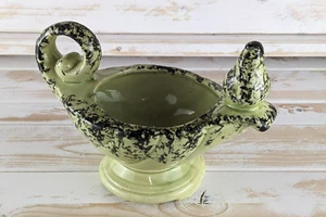Vintage Green Genie MCM Planter Dish Wedge Bottom 7" x 4" x 5" - Picture 1 of 18