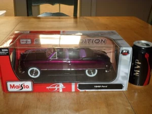 1949 FORD, MAISTO BRAND, DIE CAST METAL BODY FACTORY CAR TOY, SCALE 1/18 - Picture 1 of 14
