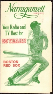 1969 Boston Red Sox Pocket Schedule Sponsored By Narragansett Beer - Image 1 of 4