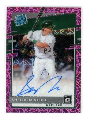 2020 Panini Donruss Optic Pink Velocity Prizm Sheldon Neuse Rookie Auto RC - Image 1 of 2