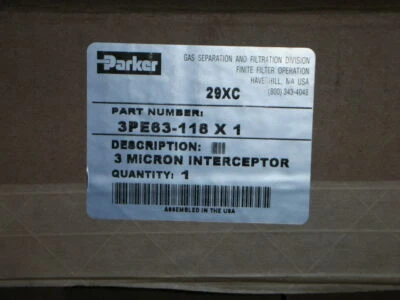 GENUINE Parker 3PE63-118X1 Finite 3 Micron Interceptor Filter Element NOS! 1-Pc. - Image 1 of 4