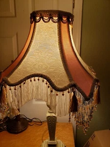 "Elegancia dorada"" con flecos de cuentas grande francesa victoriana ¡bonito! - Imagen 1 de 2