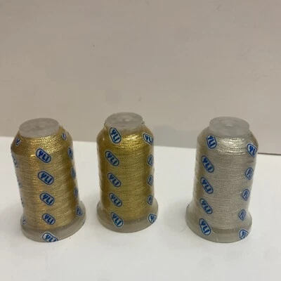 YLI Wonder Invisible Thread - Fine Metallic- 2 Gold/500 Yrds- 1 Silver/100 Meter - Image 1 of 2