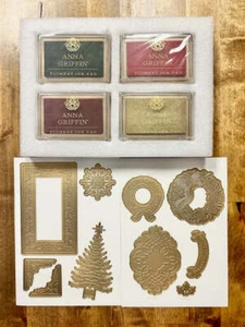 Anna Griffin Glorious CHRISTMAS IMPRESSION 10 pc Dies & 4 pc Ink Set - Picture 1 of 4