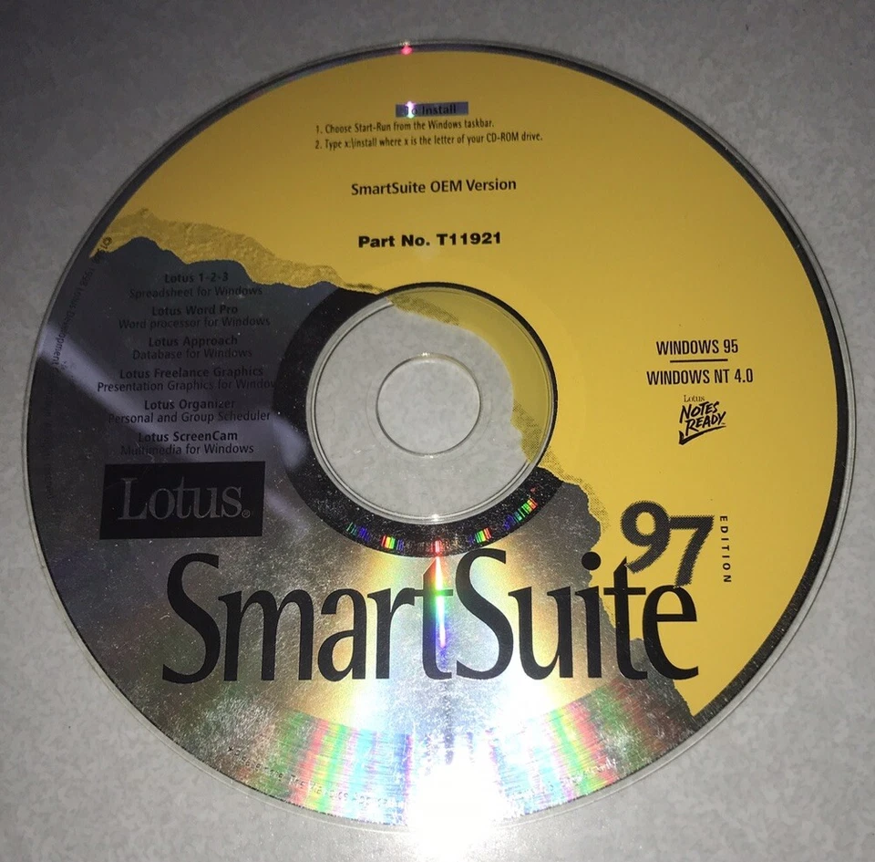 Lotus Smartsuite 97  For Windows 95 Windows NT 4.0 CD-ROM - Image 1 of 1