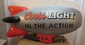 Vintage Coors Light/ESPN "In the Action" Beer Promo Inflatable Blimp  31" x 15" - Picture 1 of 5